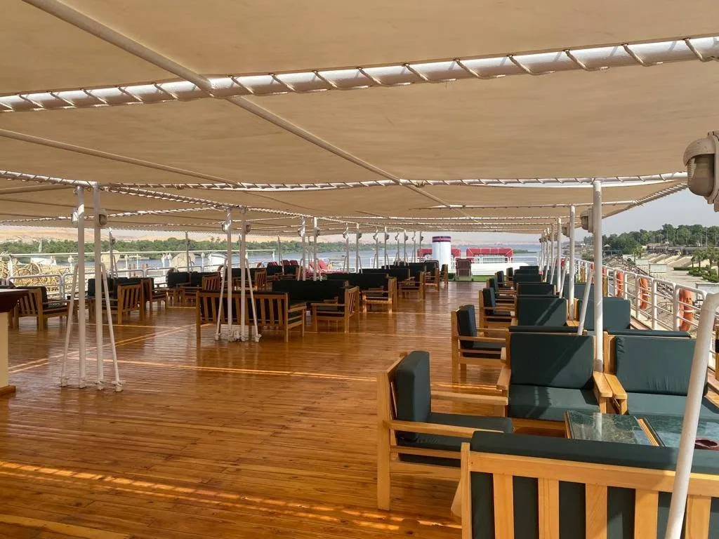 Sun deck of the MS King Tut III Nile Cruise Nile cruise